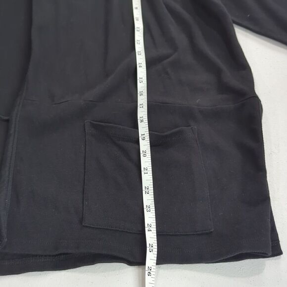 White + Warren Top Womens XS Black Open front Hooded Relaxed Fit - Picture 11 of 11